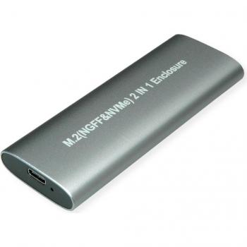 Carcasa Externa de SSD M.2 NVMe con USB 3.2 Gen 2 Tipo C - Plata
