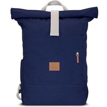 Mochila enrollable Johnny Urban de lona de algodón - Azul - Bolsa resistente de alta calidad para hombre y mujer - Vintage 18 - 22 Litros mochilas diario - Repelente al agua y muy flexible