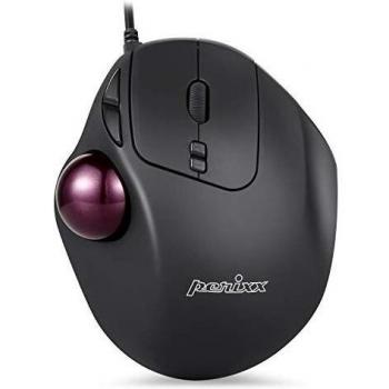 Ratón Trackball Ergonómico Perixx PERIMICE-517 con Cable USB, 7 Botones, DPI Ajustable 400/1000, Color Negro