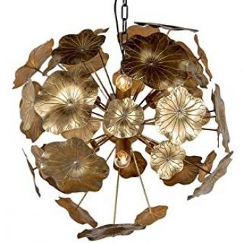 Lámpara de Techo Metal Dorado 67x67x67 cm - Iluminación Ambiental Adda Home