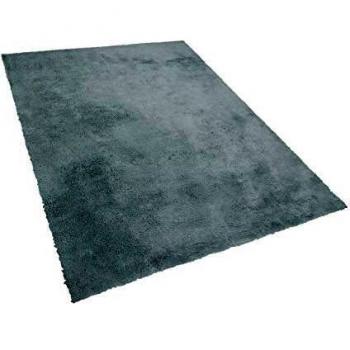 Alfombra Shaggy Verde Menta de Algodón y Poliéster 160 x 230 cm con Pila Densa y Suave