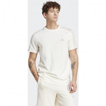 Camiseta adidas Essentials 3 Bandas Hombre - Blanco
