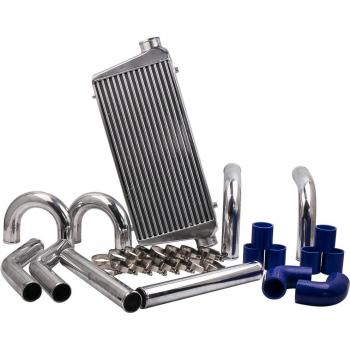 Universal Aluminum Intercooler Kit 31x13x33 with 2.5 Inlet/Outlet and Polished Pipes