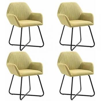 Green Fabric Dining Chairs Set of 4