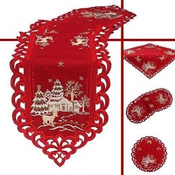 quinnyshop ciervos christmas-table Runner mesa de superposición en diferentes tamaños