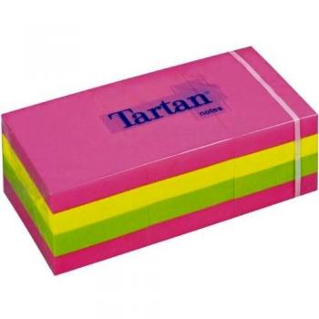 Post-It Tartan - Paquete de 12 x 100 notas autoadhesivas, multicolor