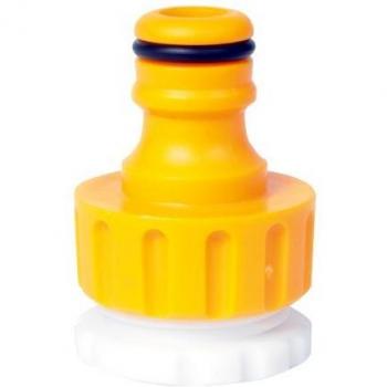 Hozelock 2184 - Conector para grifo de exterior roscado de 3/4'' y 1/2'', color amarillo