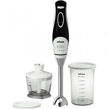 Ufesa BP4575 - Batidora de mano, pie de acero inoxidable, 750 W, color blanco y negro