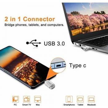 MECO ELEVERDE Pendrive 64 GB USB 3.0 USB Tipo C OTG Memoria USB Memory Stick Flash Drive Interfaz USB 3.1& 3.0 con Llave Impermeable Compatible con Type C Smartphone/Tablet/Laptop, iPhone Except