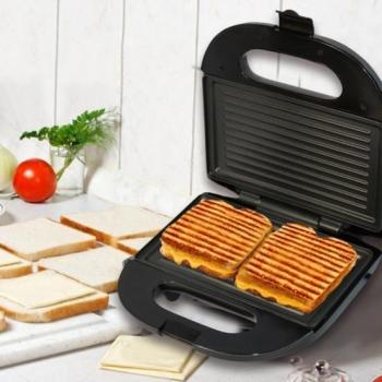 Tostadora eléctrica multifuncional con plancha y máquina para hacer waffles
