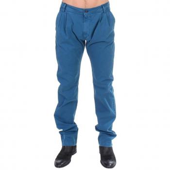 Blue Cotton Straight Fit Chinos