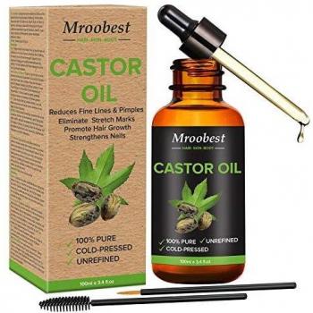 Castor Oil,Cold Pressed Castor Oil,100% Pure Castor Oil for Eyelashes, Eyebrows, Hair Growth, Skin and Face