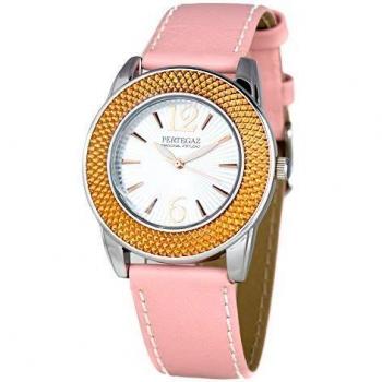 Pertegaz PDS-046-R Women's Watch with Genuine Leather Strap, 36mm Silver Case