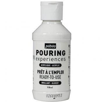 Pintura Acrílica Pouring Pébéo 118 ml - Blanco de Titanio, Brillante y Lista para Usar