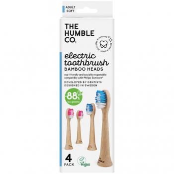 The Humble Co Cepillo de Dientes Eléctrico Cabezas de Bambú 4uds