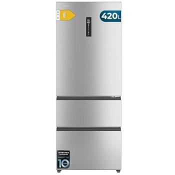 Frigorífico Puerta Francesa Inox 420L No Frost con Compresor Inverter y Función Antibacterias