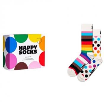 Set de Calcetines Unisex Happy Socks Pride - 2 Pares, Talla 36-40, Color Blanco y Crema