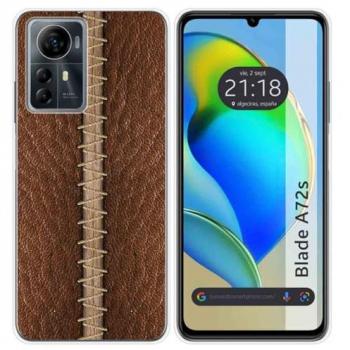 Funda de Silicona para Zte Blade A72s con Diseño de Cuero y Dibujos 01
