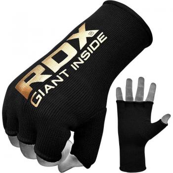 RDX Inner Boxing Gloves with Elastic Wrist Wraps - Black / M
