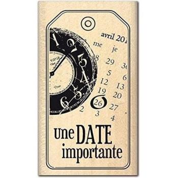 Florilèges Diseño FD112004 Sello Fecha Importante Scrapbooking Beige 7 x 4 x 2,5 cm