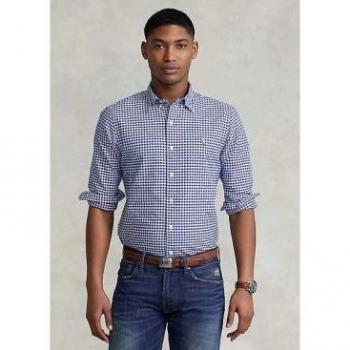 Polo Ralph Lauren Men's Slim Fit Button Down Oxford Shirt in Royal/White, Size Large