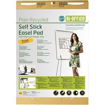 Bi-Office Earth - Bloc de Papel Reciclado para Pizarra Rotafolios, Papel Autoadhesivo, 30 Hojas por Bloc, 80g/m², 635 x 762 mm, Paquete de 2 Bloques