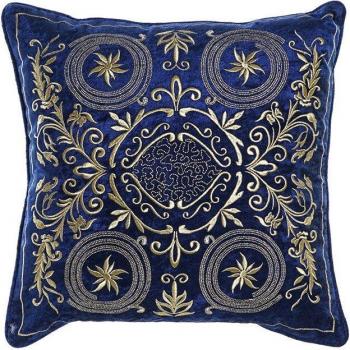 Cojín DKD Home Decor Azul Dorado 45 x 10 x 45 cm