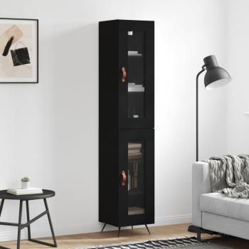 Aparador negro de madera multicapa 34,5x34x180 cm