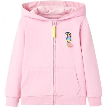 Sudadera infantil con capucha y cremallera rosa 140