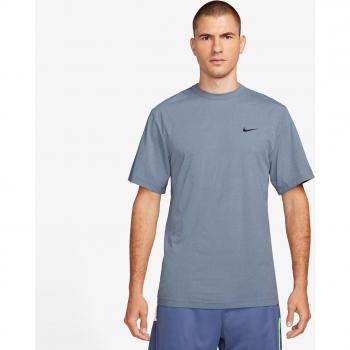 Camiseta de hombre Nike Hyverse Dri-FIT versátil con protección UV, manga corta, color gris y azul, talla L