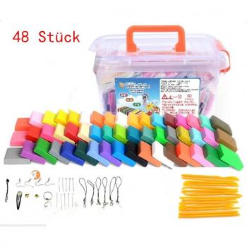 Arcilla de Polimérica,Worsendy Arcilla de polímero 48 Colores Arcilla Horno Figura DIY Artesanías Scrapbooking y Escultura Set de herramientas Modelado