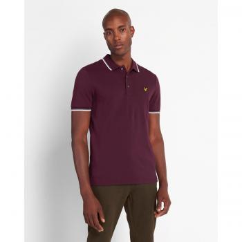 Lyle & Scott Men's Tipped Polo Shirt in Burgundy - Size Large