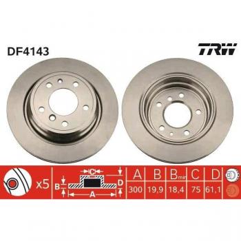 Disco de freno ventilado TRW DF4143, 1 pieza