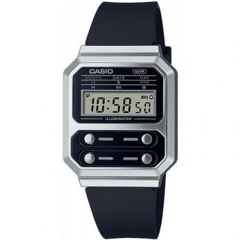 Casio Collection Silver and Black Plastic/Resin Quartz Watch