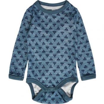 Hummel Bamboo Long Sleeve Baby Bodysuit Stormy Weather for Boys 2-4 Months