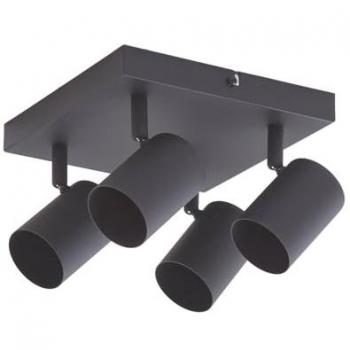 Foco de techo Lindby Jorell, metal negro, 4 luces GU10
