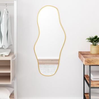 Espejo de Pared Dorado 100x45 cm para Dormitorio, Tocador y Salón - Color Oro, Negro y Plateado