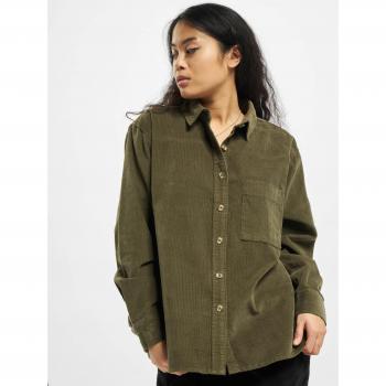 Urban Classics Women's Olive Corduroy Oversized Shirt