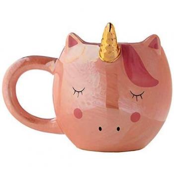 Puckator Mug en Céramique New Enchanted Rainbows-Forme de Licorne Tazas de Desayuno, Multicolor, único