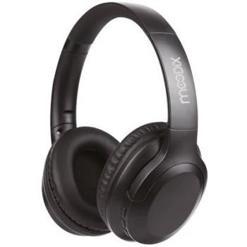 Auriculares Moodix KO23NB1701 Bluetooth Diadema Inalámbricos con Cancelación Activa de Ruido, Micrófono y Control de Volumen, Color Negro