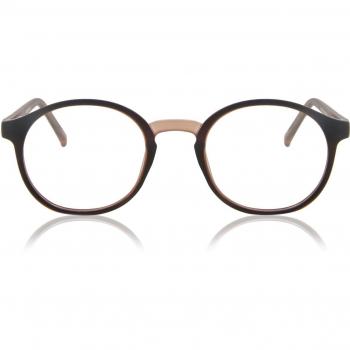 Gafas Anti-Azules Round Montuta Completa Plástico Marrón Armazones para Hombre - SmartBuy Collection