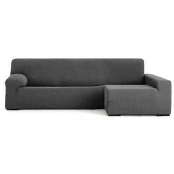 Funda Chaise Longue Brazo Largo Derecho Bielástica Jaz Gris Oscuro 180 x 120 x 360 cm