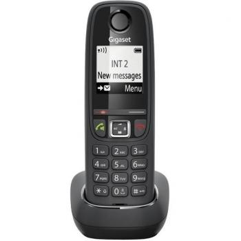 Gigaset AS405 - Teléfono Inalámbrico, Manos Libres, 100 Contactos, Pantalla gráfica iluminada 1.8, letra tamaño grande, Color Negro