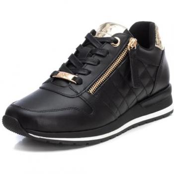Zapatillas Deportivas de Mujer con Cremallera y Cordones Xti, Color Negro, Talla 37