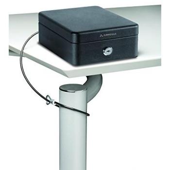 Caja de Seguridad Portátil ARREGUI Private C9467 con Llave, Fijación por Cable, Acero Negro, 15 cm de Ancho