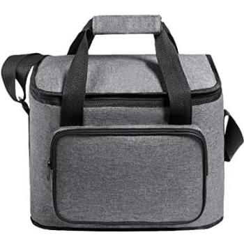 Nevera de Tela Portátil Isotérmica con Bolsillo Exterior, Cinta Bandolera Ajustable y Base Reforzada - Tamaño Mediano o Grande