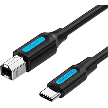 Cable USB 2.0 Tipo-C Vention CQUBH/ USB Tipo-B Macho - USB Tipo-C Macho/ 480Mbps/ 2m/ Negro