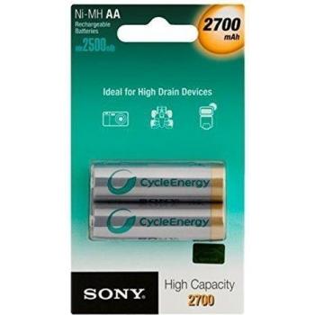 Sony NHAAB2F - Blister 2 pilas recargables de Ni-Mh, AA, 1.2V, 2.700 mAH