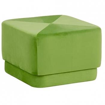 Puff Tejido Sintético Madera Verde 60 x 60 x 40 cm