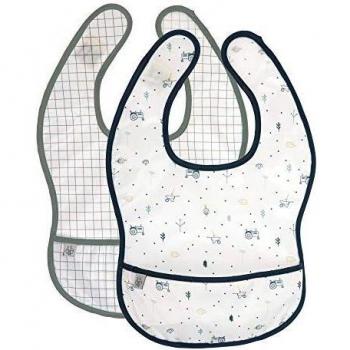 Babero impermeable con recogedor 2 piezas Explorer Jardín Tractores Lässig